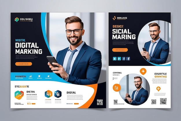 Corporate social media post design sjabloon voor digitale marketing zakelijk profiel premium vector