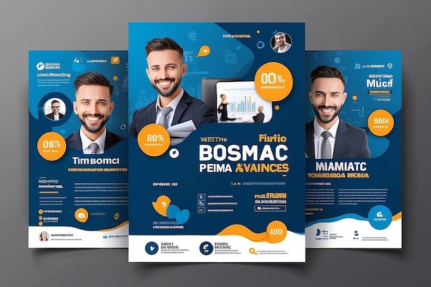 corporate social media post design template for digital marketing business profile premium vector