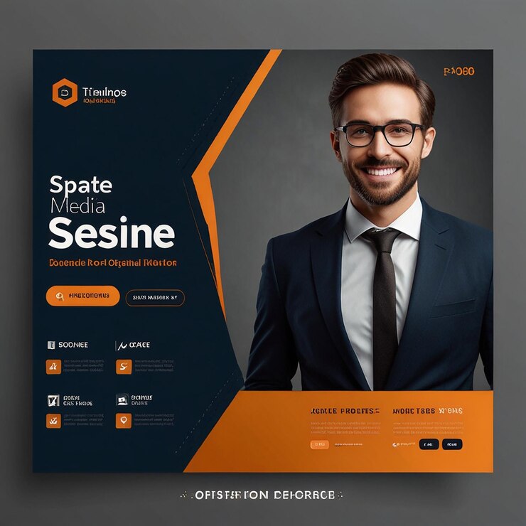Photo corporate social media post template business social media banner design