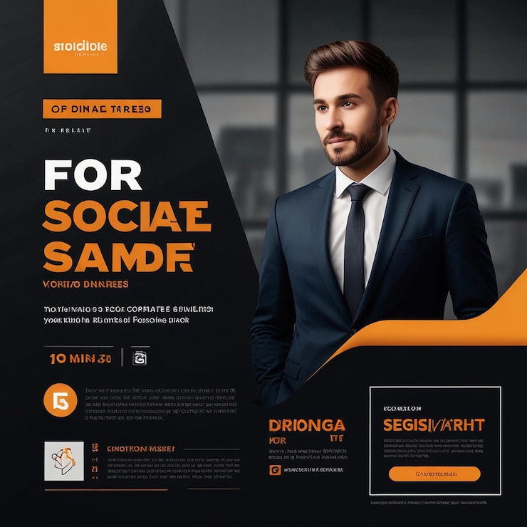 Photo corporate social media post template business social media banner design