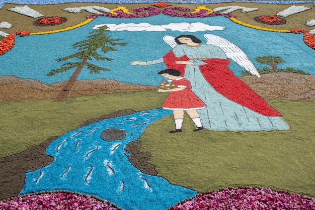 Corpus Christi-viering in Pontereas Galicië, Spanje