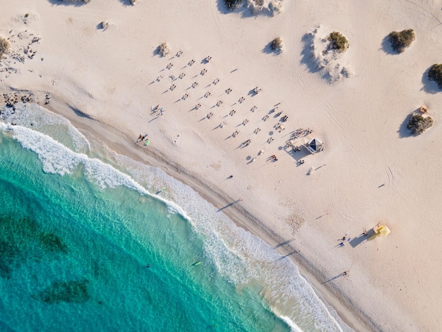 Corralejo beach in Fuerteventura aerial top view