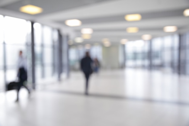 Corridor in airport out of focus - bokeh background