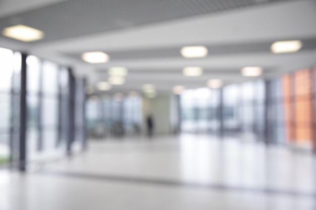 Corridor in airport out of focus