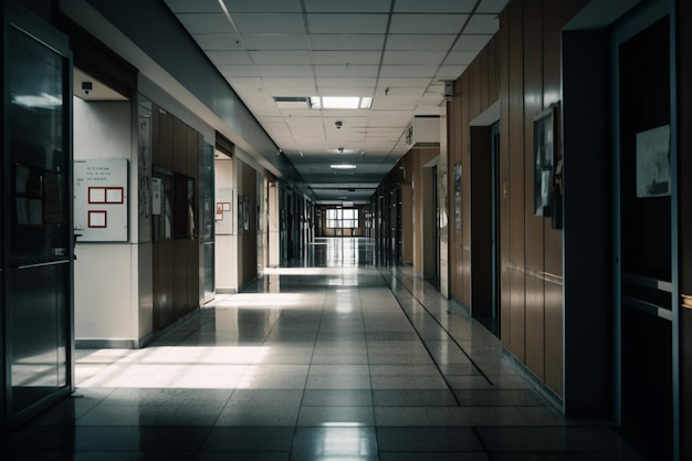 Corridor of an empty hospital