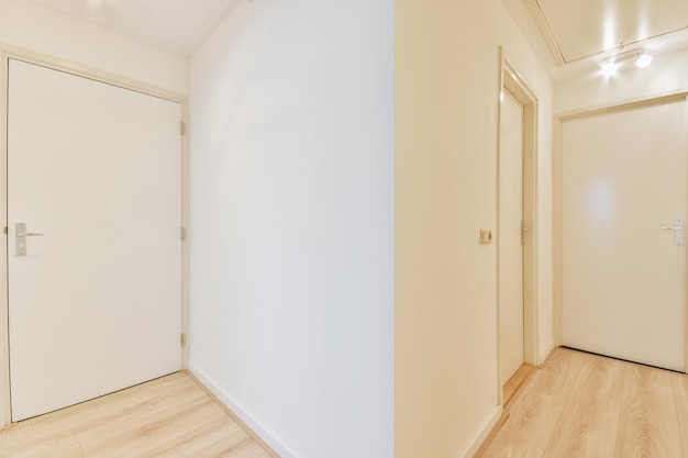 Corridor interior with wooden floor