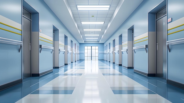 corridor in school isolated on white background realistic