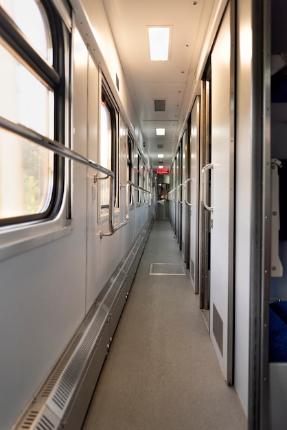 Corridor in the sleeping car of train