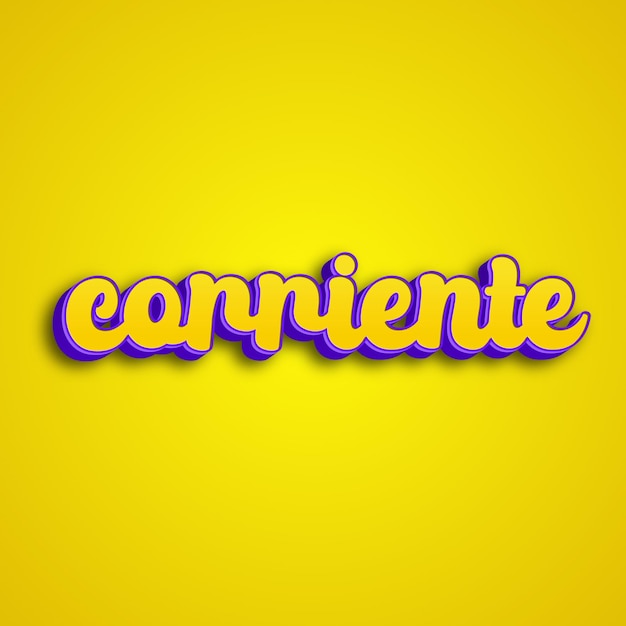 Corriente typography 3d design yellow pink white background photo jpg