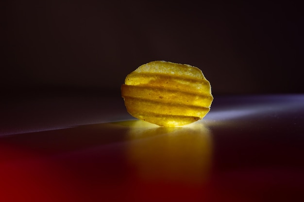 Corrugated chips in on a black background