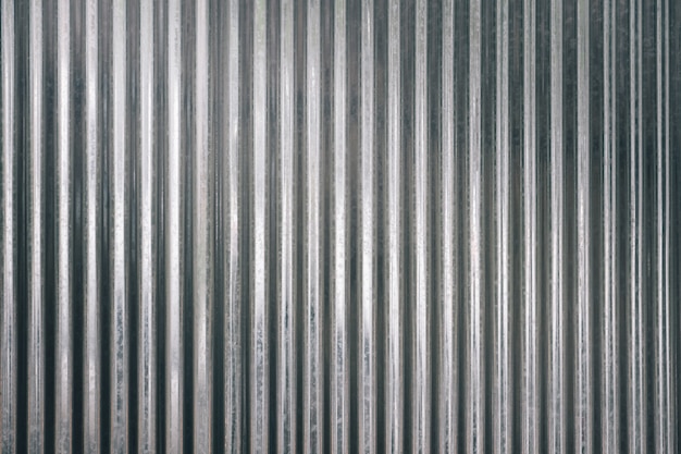 Photo corrugated galvanized sheet texture background with light from above