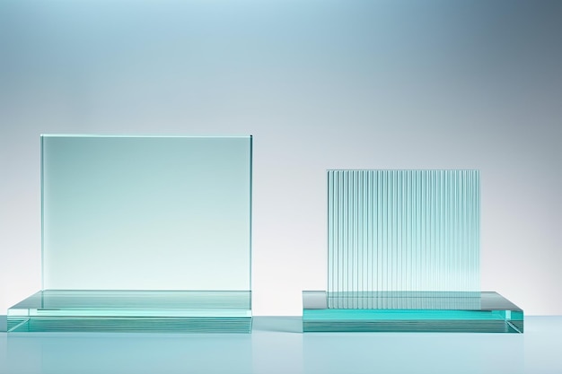 Corrugated glass stands on a minimalist podiumcopy space ar 32 stylize 50 Job ID d97d3a1771bf407a9fe52c69156d3de3