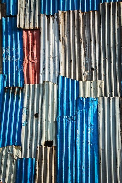 Corrugated iron fence abstract background texture