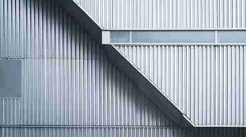 Photo corrugated metal walls of industrial building pitched roof abstract modern archite generative ai