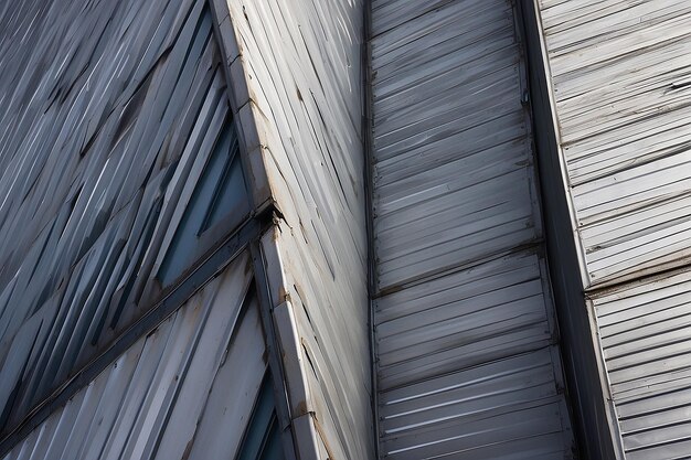 Corrugated metal walls of industrial building Pitched roof