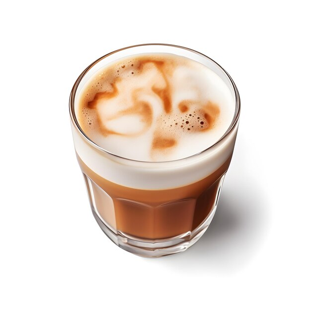 Foto cortado latte geïsoleerd op een witte achtergrond