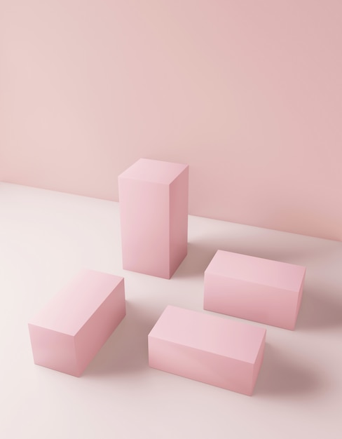製品のプレゼンテーションのための化粧品の背景ピンク色
