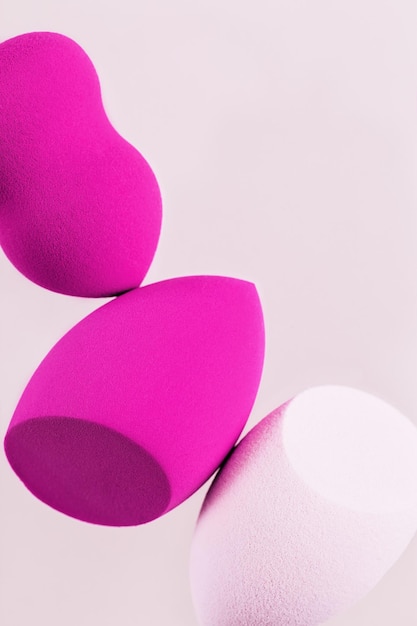 Cosmetic beauty blender sponges close up with soft texture