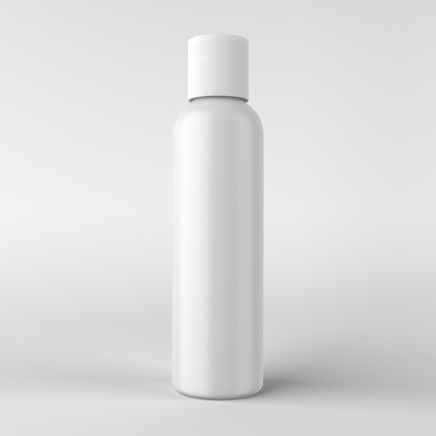 Cosmetic Bottle Front Side In White Background