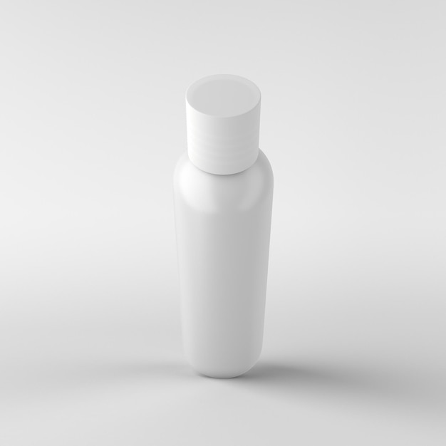 Cosmetic Bottle Front View In White Background