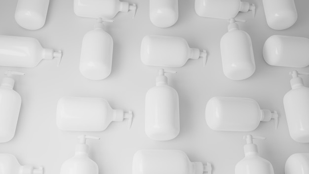 Cosmetic Bottle Shampoo Pump 3d render