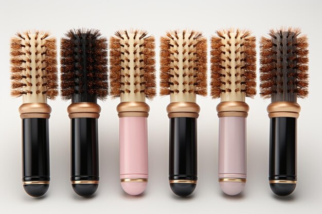 Cosmetic brushes on a white background 3d rendering Computer digital drawing