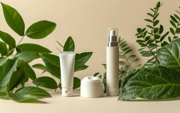 Cosmetic Containers with Greenery