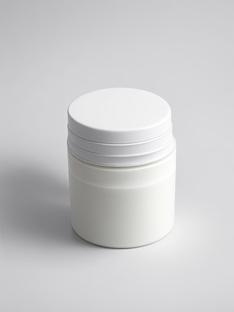 Photo cosmetic cream container isolated on grey