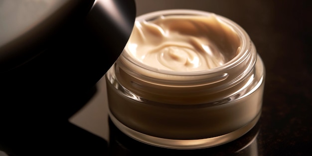 Cosmetic cream jar macro photo background