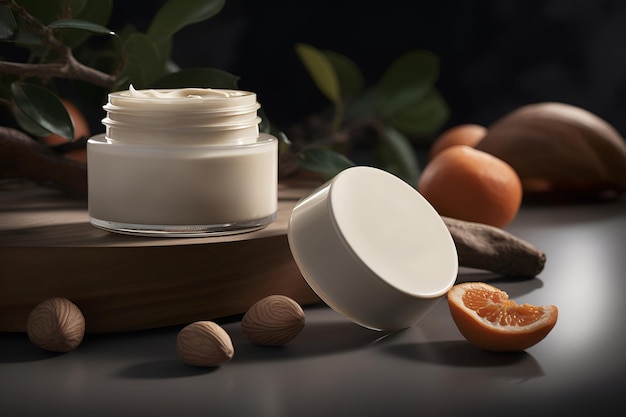 Cosmetic cream natural packaging promotional commercial photo ai generated