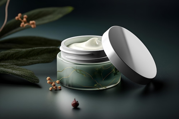 Cosmetic cream natural packaging promotional commercial photo ai generated