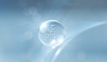 Cosmetic essence liquid bubble molecule inside liquid bubble