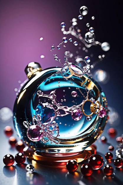 Photo cosmetic essence liquid bubbles molecules antioxidant of liquid bubble