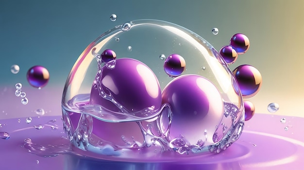 Cosmetic essence liquid bubbles molecules antioxidant of liquid bubble