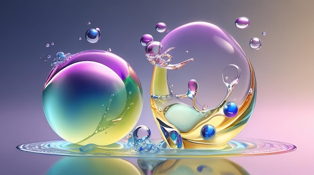 Cosmetic essence liquid bubbles molecules antioxidant of liquid bubble