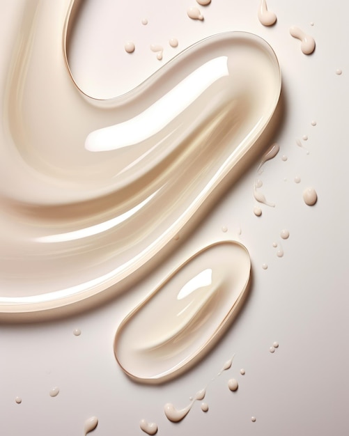 Cosmetic gel or cream spread on a flat surface