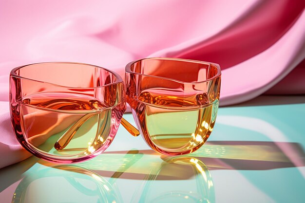 Cosmetic Glasses on Pink