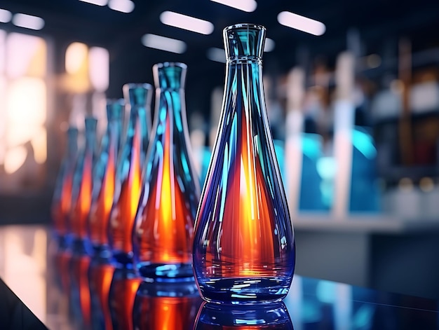 写真 フューチュリスティ・クリエイティブ・コレクションのデザインを組み込んだ革新的なプラスチックボトルの化品モックアップ