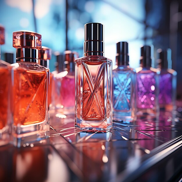 Cosmetic Mockup of Vibrant Cosmetics Bottles Showcase a Collection of Creative Collection Designs