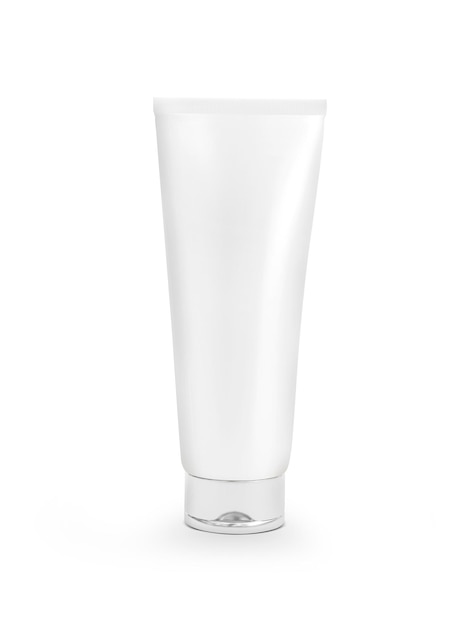 Cosmetic plastic tube on white background 3d render