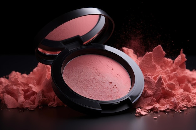 cosmetic product blush soft natural light showcasing the product's bendability and natural flush