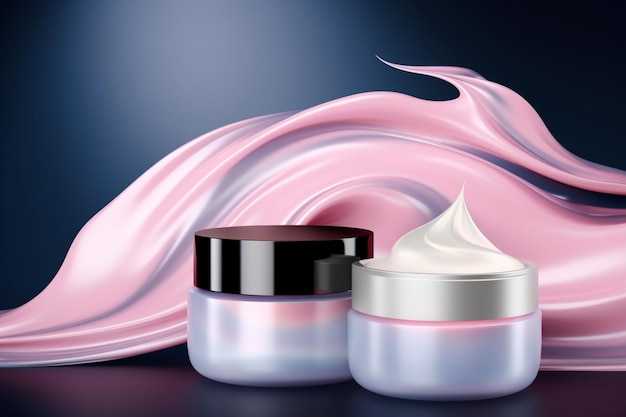 cosmetic product design with abstract background cosmetic ads or banner design