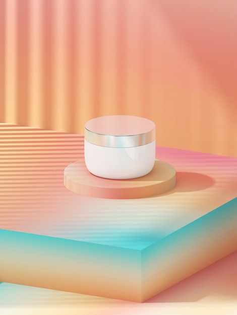 Cosmetic product on the pastel podium