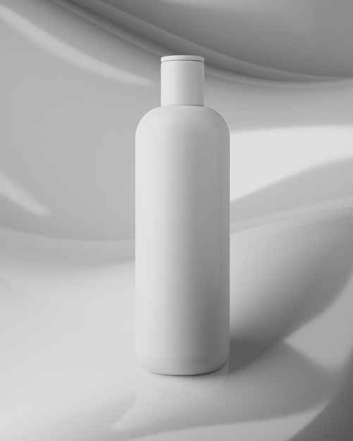 Photo cosmetic product in a white bottle