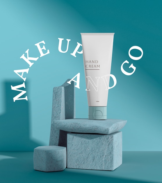 cosmetic product with sticker border collage