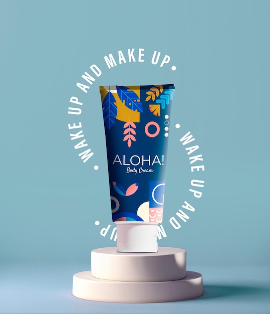 cosmetic products images with sticker border collage