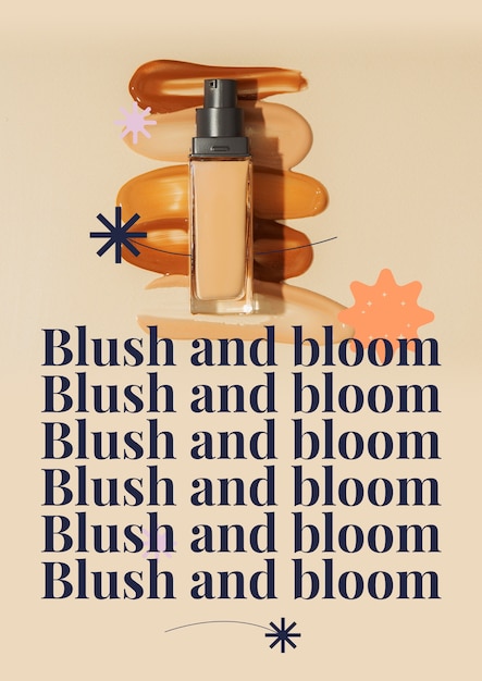 cosmetic products images with sticker border collage