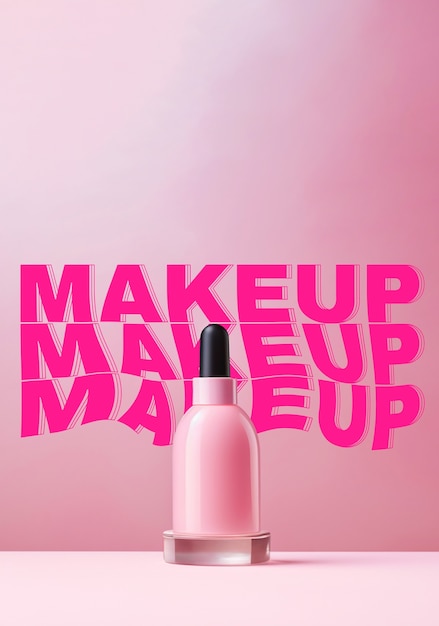 Cosmetic products images with sticker border collage