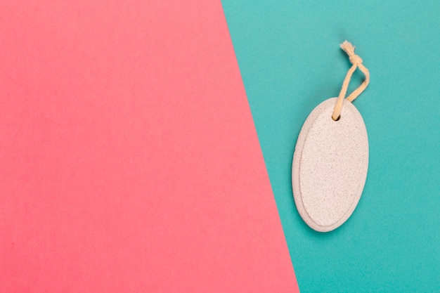 Cosmetic pumice on a bright bicolor