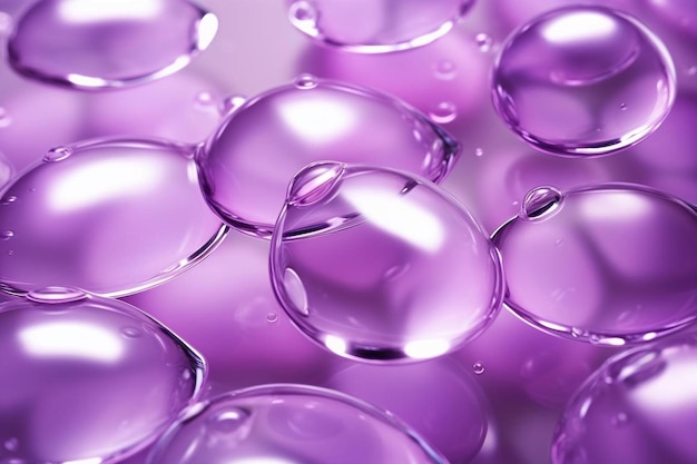 Cosmetic purple lotion transparent gel drops texture background